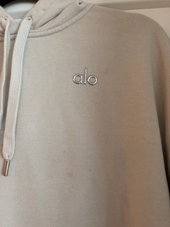 Alo Accolade Hoodie, Bone, Size M - Picture 5 of 5